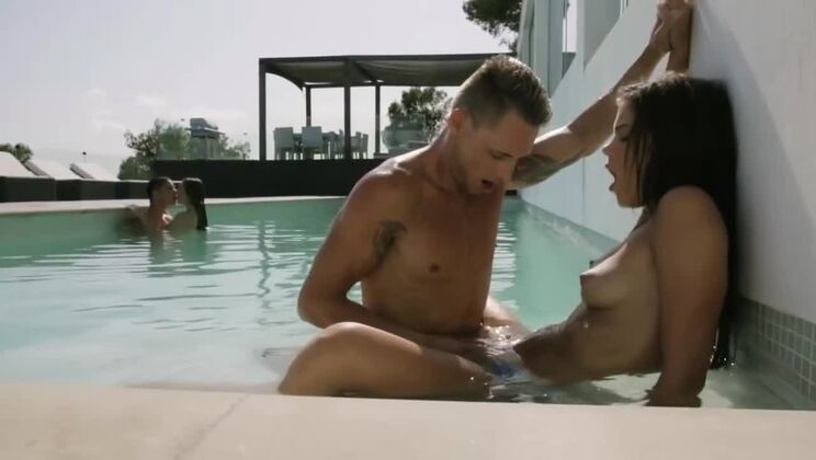 Young Carrie Enjoys Group Sex Outdoors