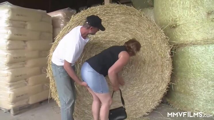 Naughty Granny and Farmer's Big Cock Outdoor