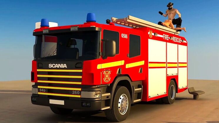 Cumshot on Fireman's Tits