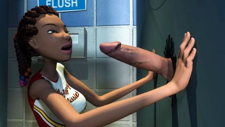 Glory Hole Animation with Facial Cumshot