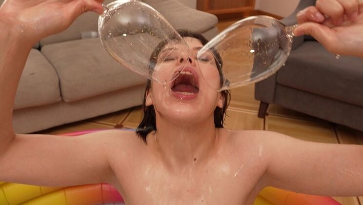 Small Tits Teen Gets Ganged Banged & Pissed On