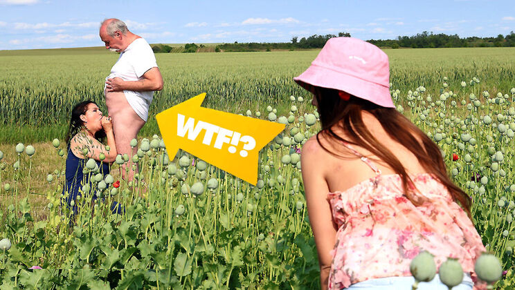 Outdoor FFM Sex with Curvy and Old