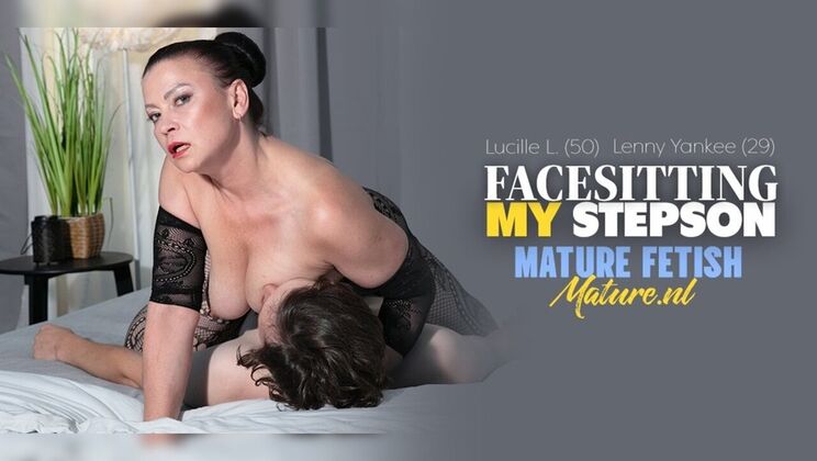 Stepson Gets His Face Buried In MILF Lucille L.'s Big Pussy And Polished Nails