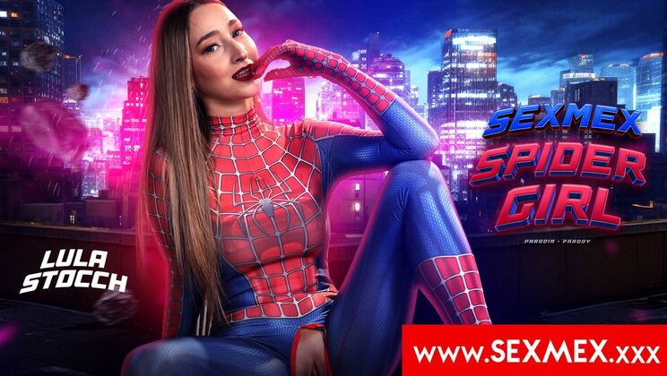 Brunette Lula Stocch Spidergirl Big Tits