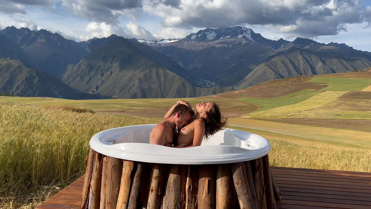 Hot Tub POV Sex: Nate & Rain Suck and Fuck and Cum on Body
