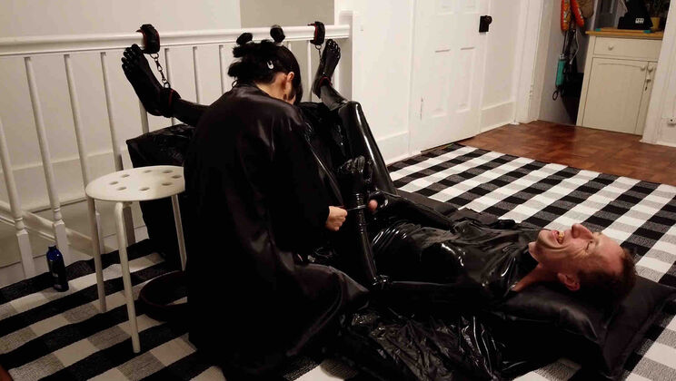 Laughing in Latex: Lee & Rei Bondage Tickling