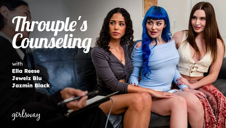 Colored Hair Throuple Gets Naughty in Therapy